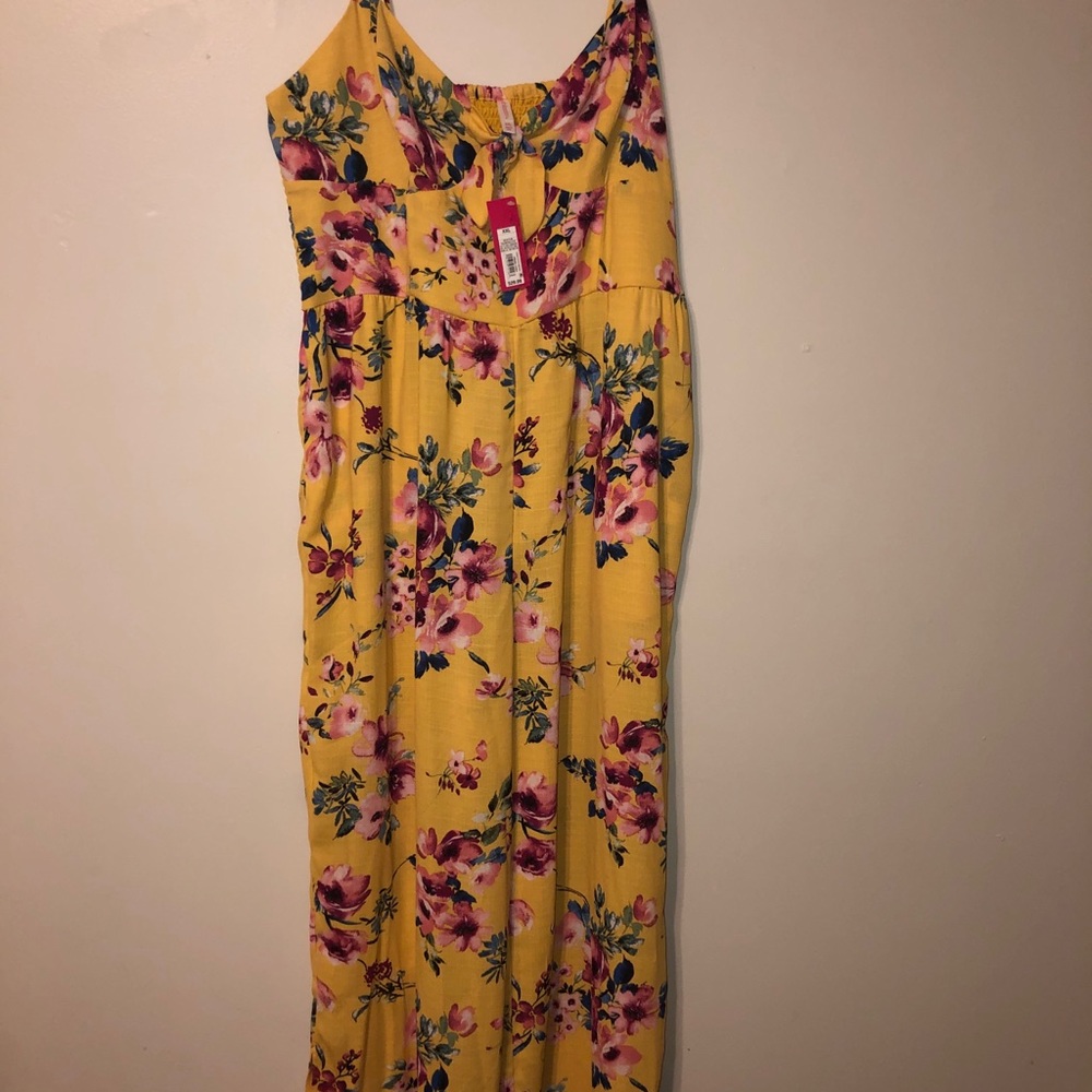Yellow floral jumpsuit